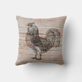 ヴィンテージ素朴アンティークファミリーネームファームルースター クッション (裏面)