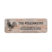 ヴィンテージ素朴アンティークファームルースター差出人住所 ラベル (正面)