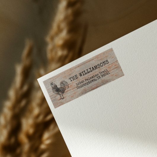 ヴィンテージ素朴アンティークファームルースター差出人住所 ラベル