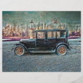 ヴィンテージ素朴アンティークブラック古い老朽車 (正面)