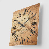 ヴィンテージ素朴アンティーク遭難レトロフクロウ スクエア壁時計 (傾斜)