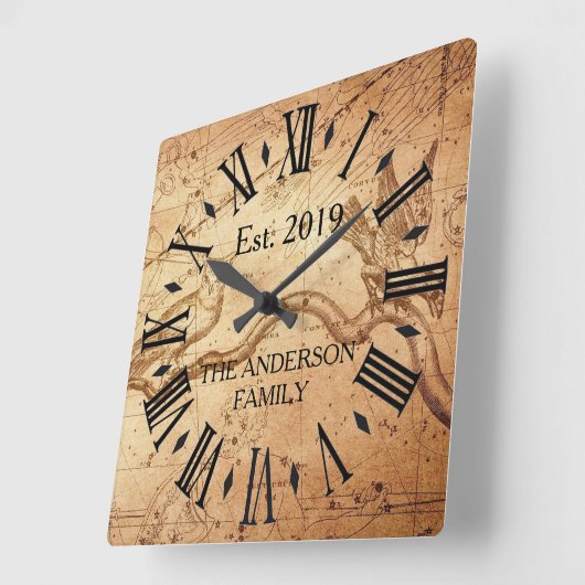 ヴィンテージ素朴アンティーク遭難レトロフクロウ スクエア壁時計 (傾斜)