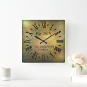 ヴィンテージ素朴アンティーク遭難レトロ記念日 スクエア壁時計 (ホーム)