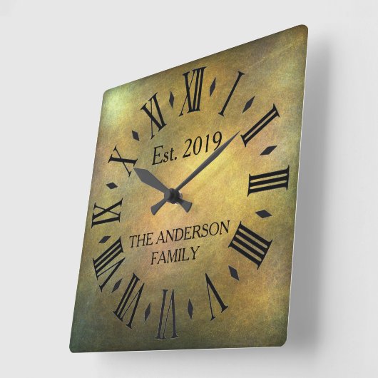 ヴィンテージ素朴アンティーク遭難レトロ記念日 スクエア壁時計 (傾斜)