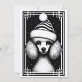 ヴィンテージ素朴インスパイアプードルのクリスマスカード シーズンカード (正面)