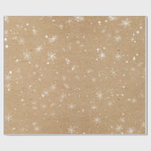 ヴィンテージ素朴ウィンタースノーフレーククリスマスホリデー ラッピングペーパー (フラット)