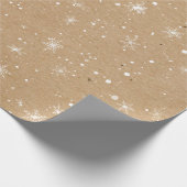 ヴィンテージ素朴ウィンタースノーフレーククリスマスホリデー ラッピングペーパー (角)