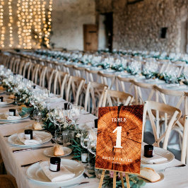 ヴィンテージ素朴ウェディングウッドツリースライスカスタム テーブルナンバー