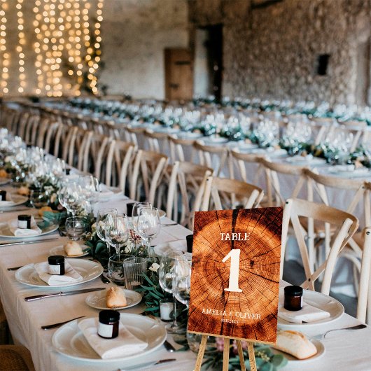 ヴィンテージ素朴ウェディングウッドツリースライスカスタム テーブルナンバー