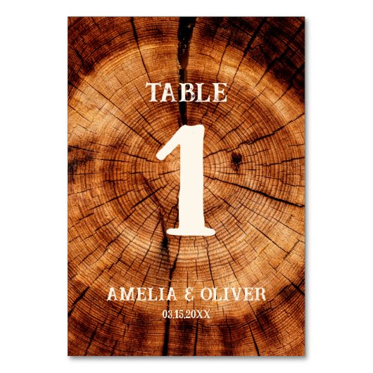 ヴィンテージ素朴ウェディングウッドツリースライスカスタム テーブルナンバー (裏面)