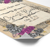 ヴィンテージ素朴ウェディングゲストブックサイン ポスター (角)