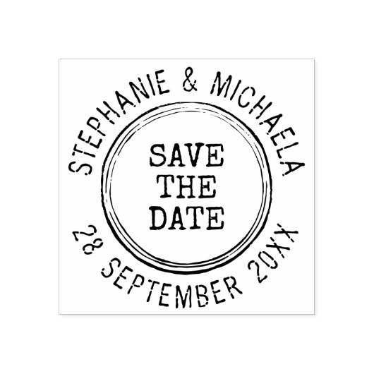 ヴィンテージ素朴ウェディング日付スタンプの保存 ラバースタンプ (インプリント)