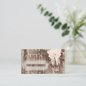 ヴィンテージ素朴ウエスタンブラウンブルスカル 名刺 (スタンド正面)