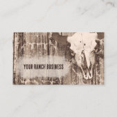 ヴィンテージ素朴ウエスタンブラウンブルスカル 名刺 (正面)
