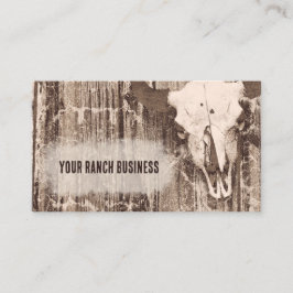 ヴィンテージ素朴ウエスタンブラウンブルスカル 名刺