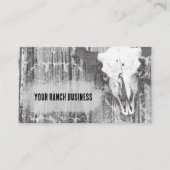 ヴィンテージ素朴ウエスタンブラックアンドホワイトブルスカル 名刺 (正面)