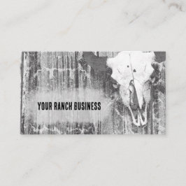 ヴィンテージ素朴ウエスタンブラックアンドホワイトブルスカル 名刺