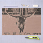 ヴィンテージ素朴ウエスタンブルスカルブラウン動揺して 薄葉紙 (クラフト)