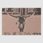 ヴィンテージ素朴ウエスタンブルスカルブラウン動揺して 薄葉紙 (正面)