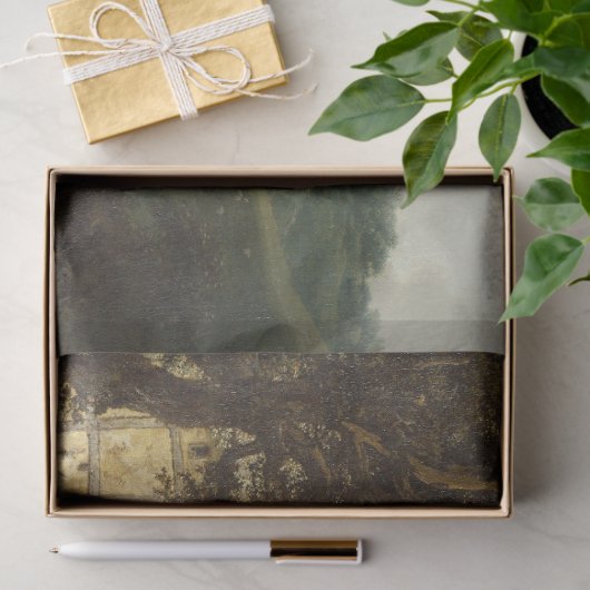 ヴィンテージ素朴ウォーターミルアンティーク景観 薄葉紙 (ギフト)