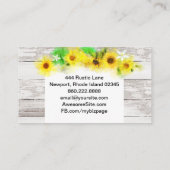 ヴィンテージ素朴ウッドサンフラワーズレモン柑橘類 名刺 (裏面)