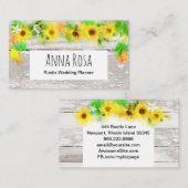 ヴィンテージ素朴ウッドサンフラワーズレモン柑橘類 名刺 (正面/裏面)