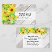 *~*ヴィンテージ素朴ウッドサンフラワーレモンシトラス 名刺 (正面/裏面)