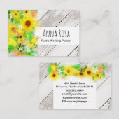 *~*ヴィンテージ素朴ウッドヒマワリアミカンレモン 名刺 (正面/裏面)