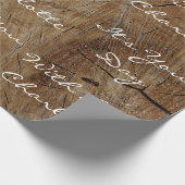 ヴィンテージ素朴ウッドホワイトベルベパーソナライズされたット ラッピングペーパー (角)