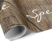 ヴィンテージ素朴ウッドホワイトベルベパーソナライズされたット ラッピングペーパー (ロールコーナー)