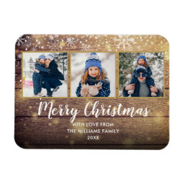 ヴィンテージ素朴ウッドメリークリスマス3写真 マグネット