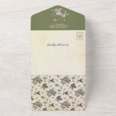 ヴィンテージ素朴ウッドランドかわいいアライグマ赤ちゃんシャワー オールインワン招待状 (外側)