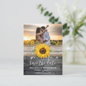 ヴィンテージ素朴ウッドレースひまわり保存日 ポストカード (スタンド正面)