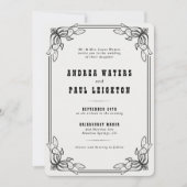 ヴィンテージ素朴エレガントな結婚式 招待状 (正面)