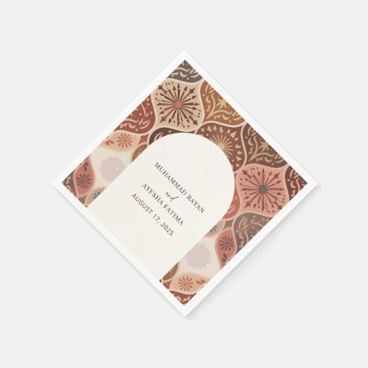 ヴィンテージ素朴エレガントニカ結婚イスラーム スタンダードカクテルナプキン (角)