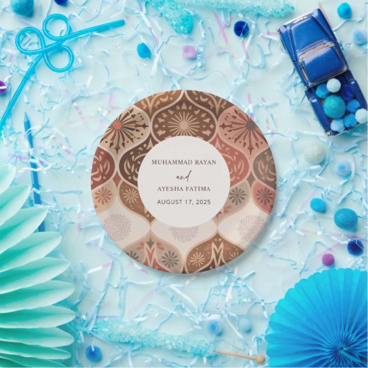 ヴィンテージ素朴エレガントニカ結婚イスラーム ペーパープレート (パーティー)