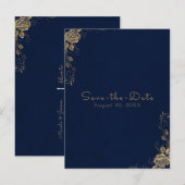 ヴィンテージ素朴エレガントバラコーナー日付の保存 案内ポストカード (正面/裏面)