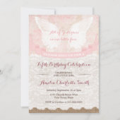 ヴィンテージ素朴エンジェル誕生日パーティー/任意の年齢 招待状 (正面)