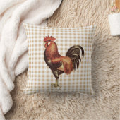 ヴィンテージ素朴オスターオンベージュギンガムプレイド クッション (ブランケット)