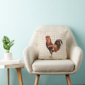 ヴィンテージ素朴オスターオンベージュギンガムプレイド クッション (椅子)