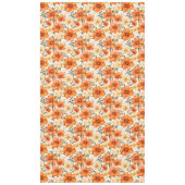 ヴィンテージ素朴オレンジオータムフラワーパターン テーブルクロス (正面)