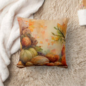 ヴィンテージ素朴オレンジカボンプキンスハーベスト秋 クッション (ブランケット)