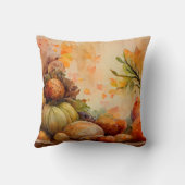 ヴィンテージ素朴オレンジカボンプキンスハーベスト秋 クッション (裏面)