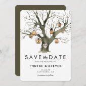 ヴィンテージ素朴オークツリー結婚式の日付を保存 セーブザデート (正面/裏面)