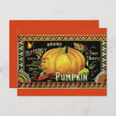 ヴィンテージ素朴オータムカボチャ秋デコール ポストカード (正面/裏面)