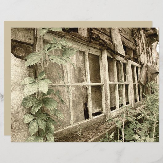 ヴィンテージ素朴オールドウッドバーンウィンドウ (正面/裏面)