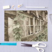 ヴィンテージ素朴オールドウッドバーンウィンドウ 薄葉紙 (クラフト)