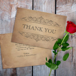 ヴィンテージ素朴オールドパーチビクトリアンン結婚ズ サンキューカード