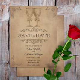 ヴィンテージ素朴オールドパーチビクトリアンン結婚ズ セーブザデート