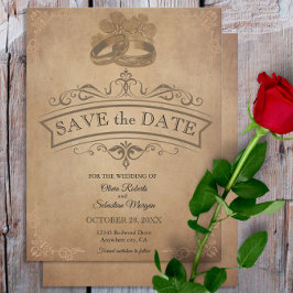 ヴィンテージ素朴オールドパーチビクトリアンン結婚ズ セーブザデート